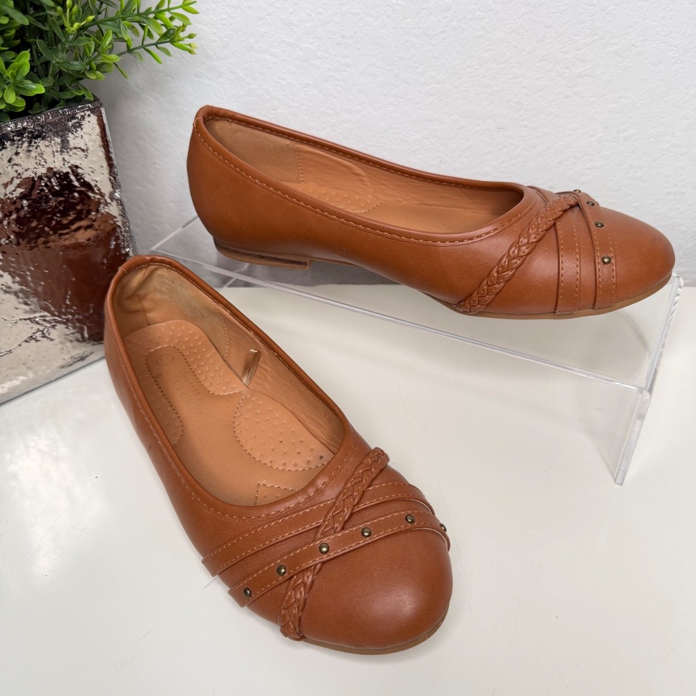 Alexis Bendel Laguna Flats Women Brown Braided Studded Comfort Boho 7.5